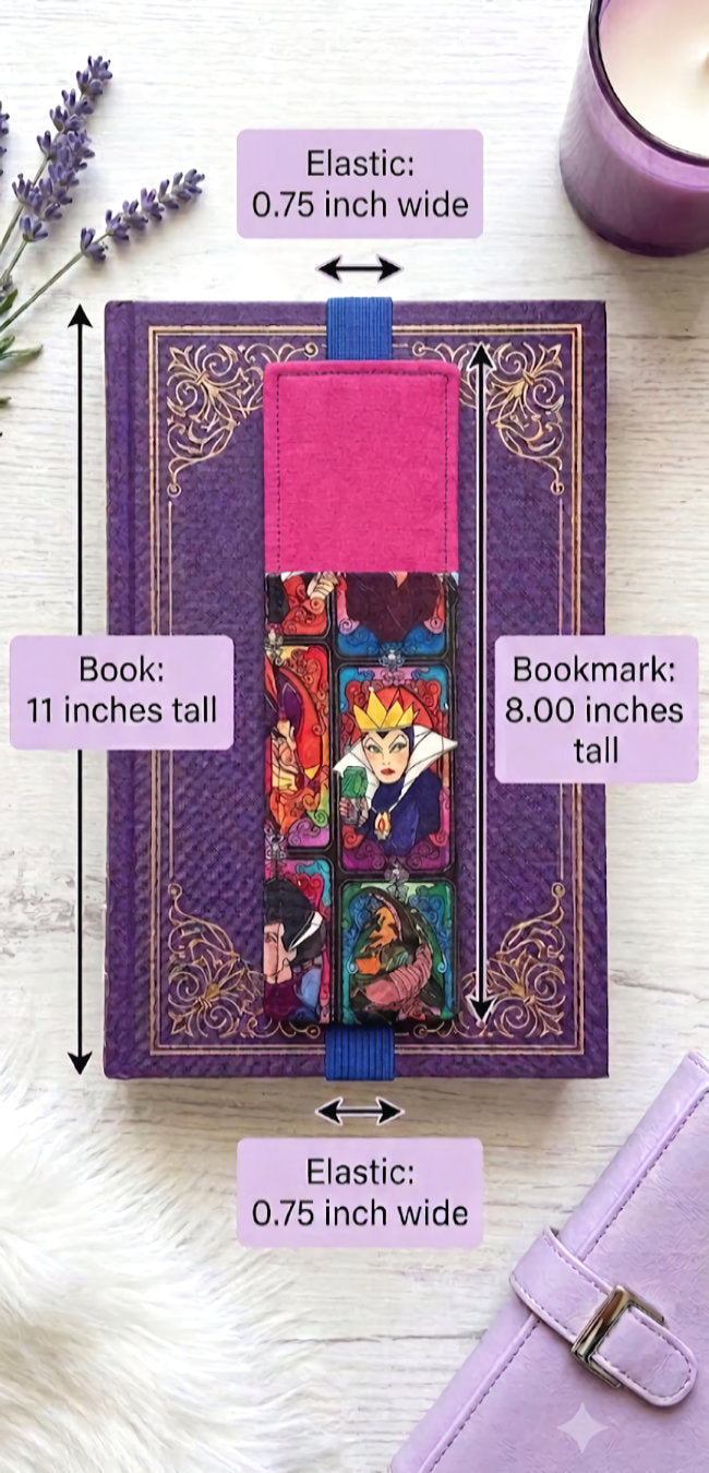 Handsewn Disney Villains  Fabric  Bookmark with Accessory Pocket 2