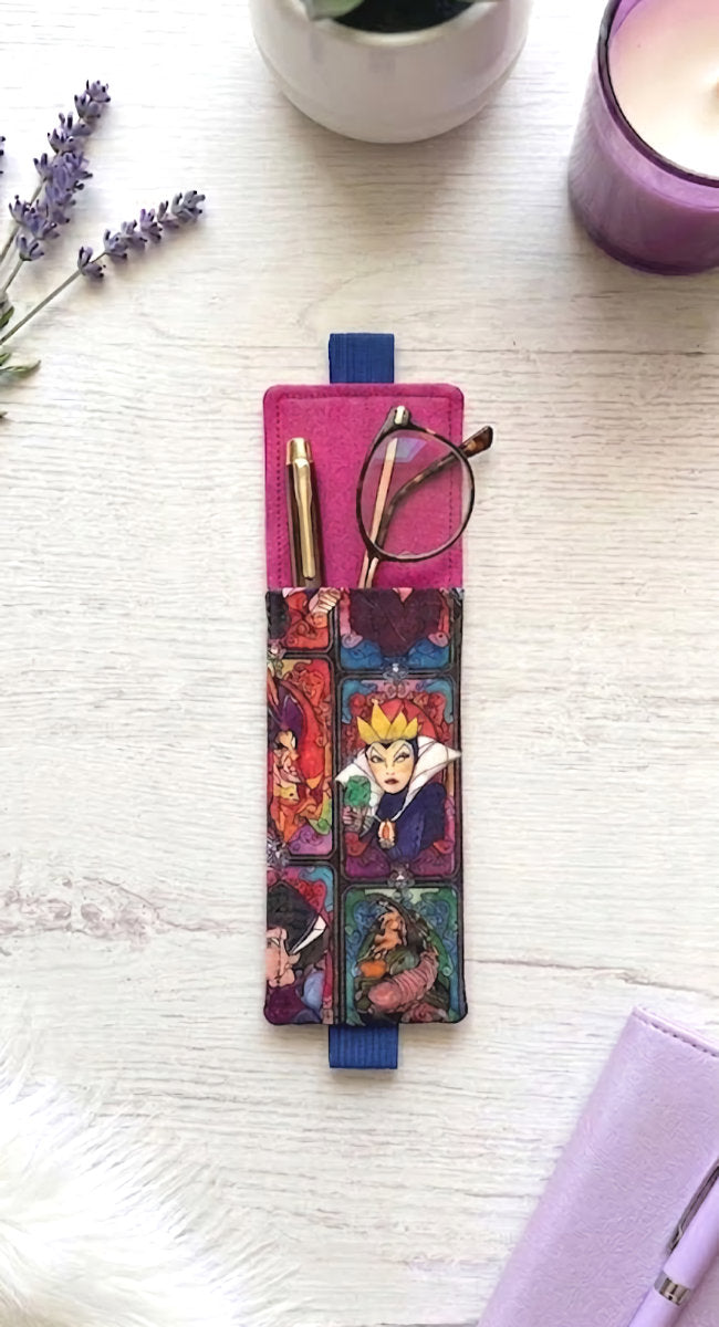 Handsewn Disney Villains  Fabric  Bookmark with Accessory Pocket 2
