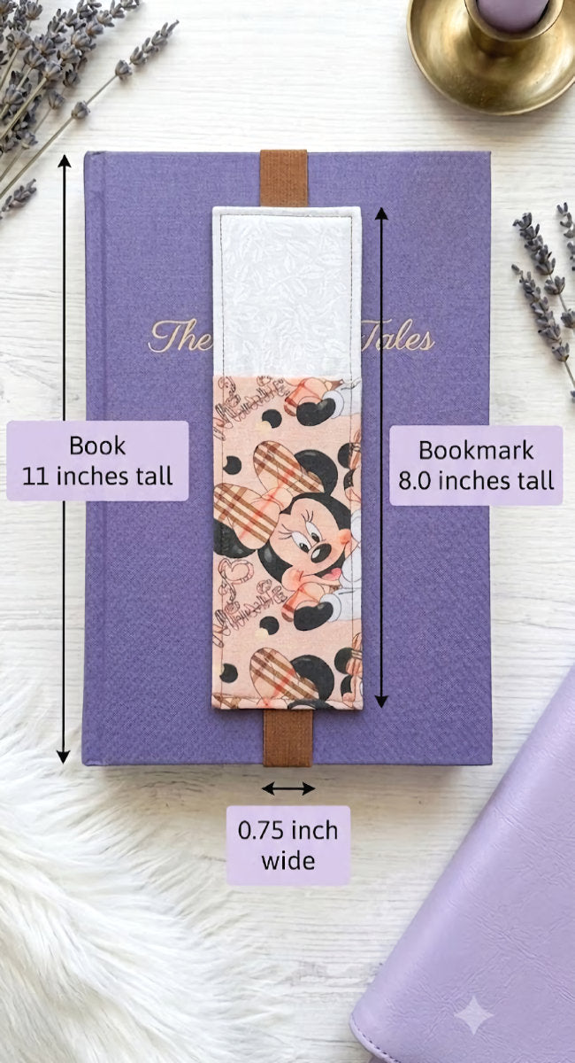 Handsewn Burberry Minnie Fabric Bookmark with Accessory Pocket