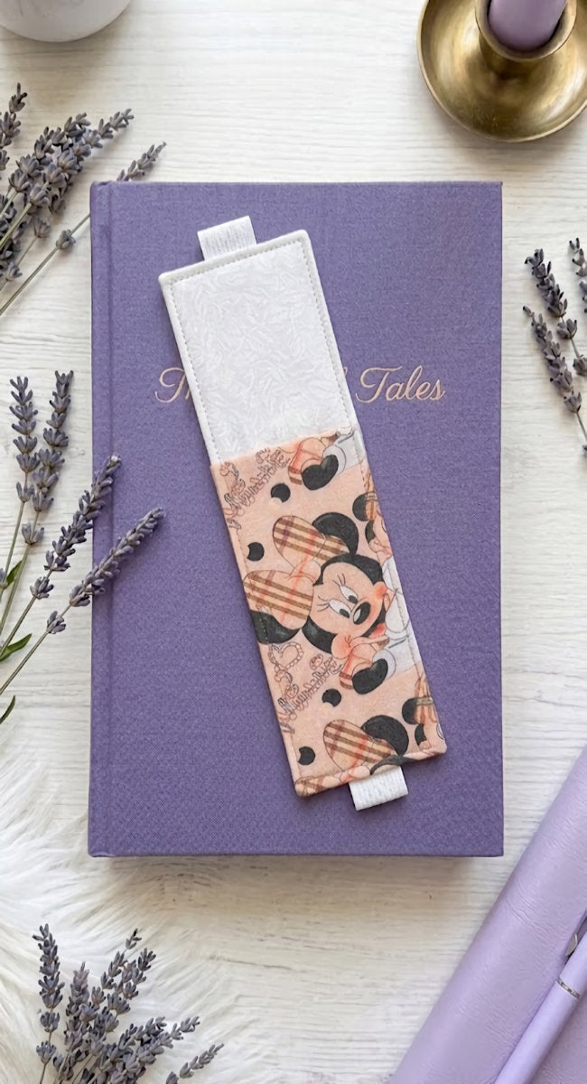 Handsewn Burberry Minnie Fabric Bookmark with Accessory Pocket