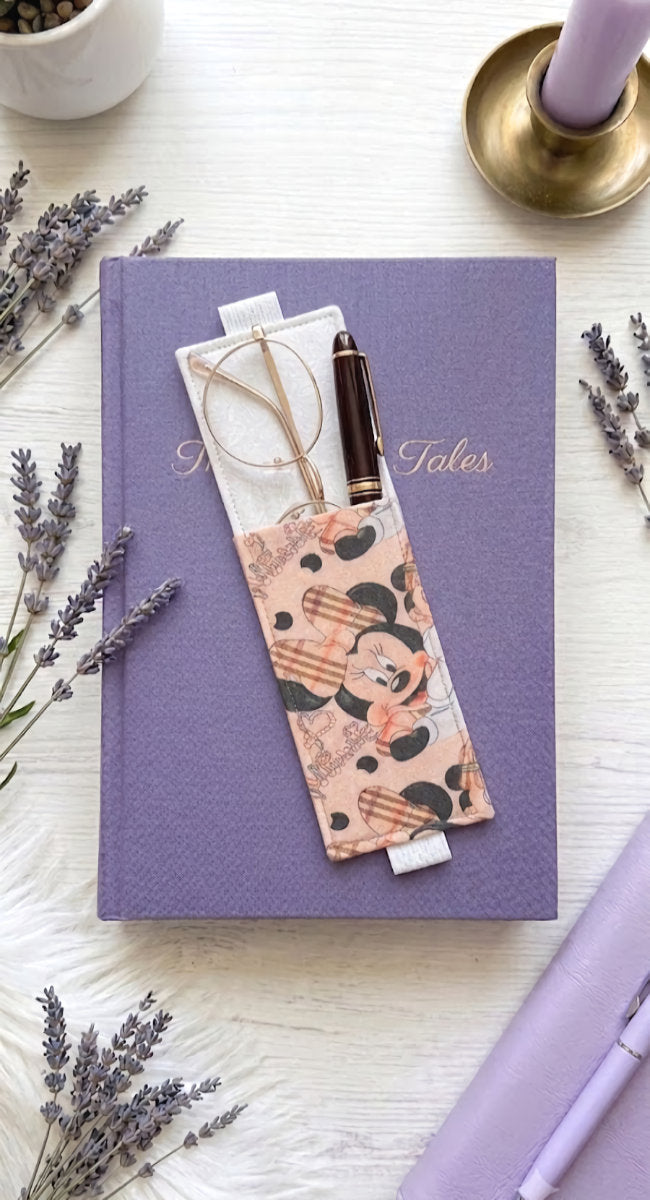 Handsewn Burberry Minnie Fabric Bookmark with Accessory Pocket