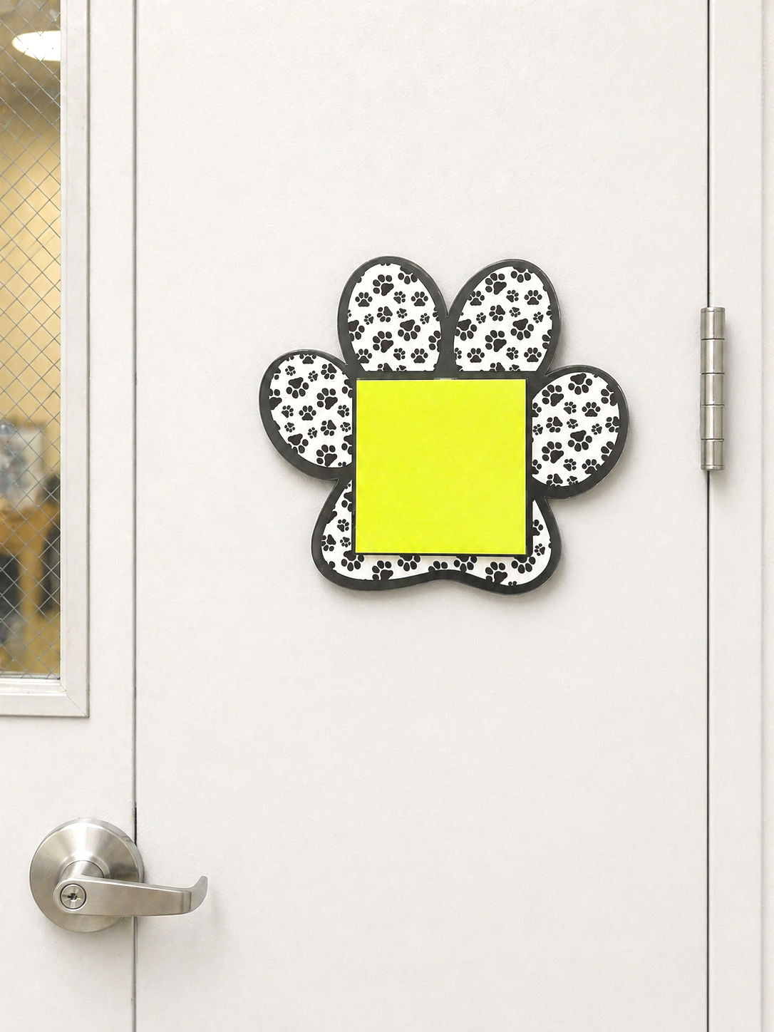 Handmade Black and White Dog Paw Sticky Note Holder