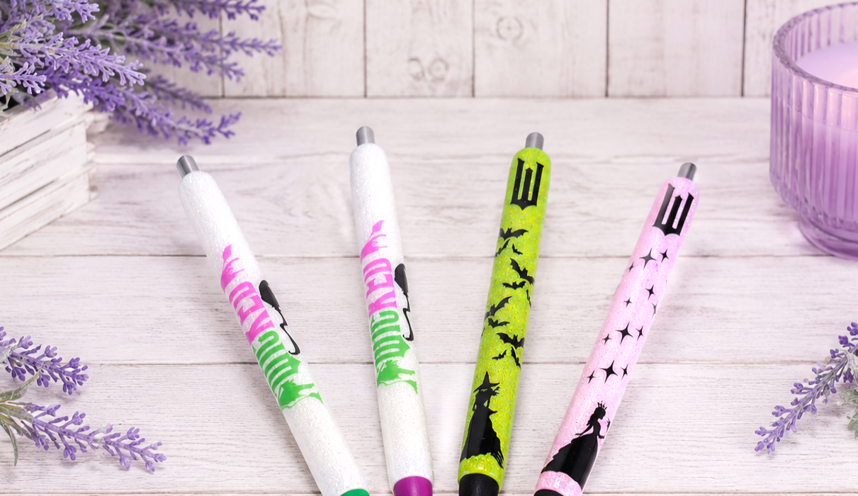 Handmade Wicked Themed glitter pen with free refill 2