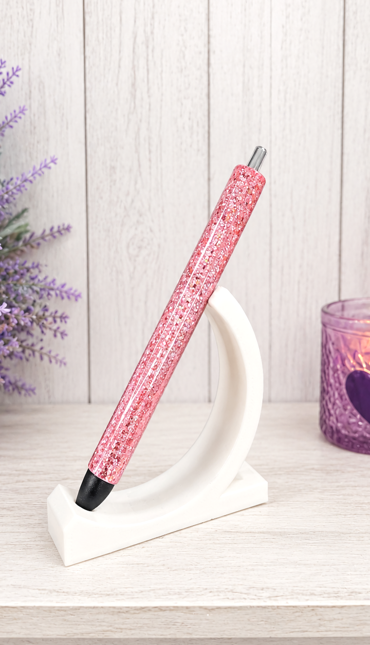 Handmade Pink Mini Chunk glitter pen with free refill