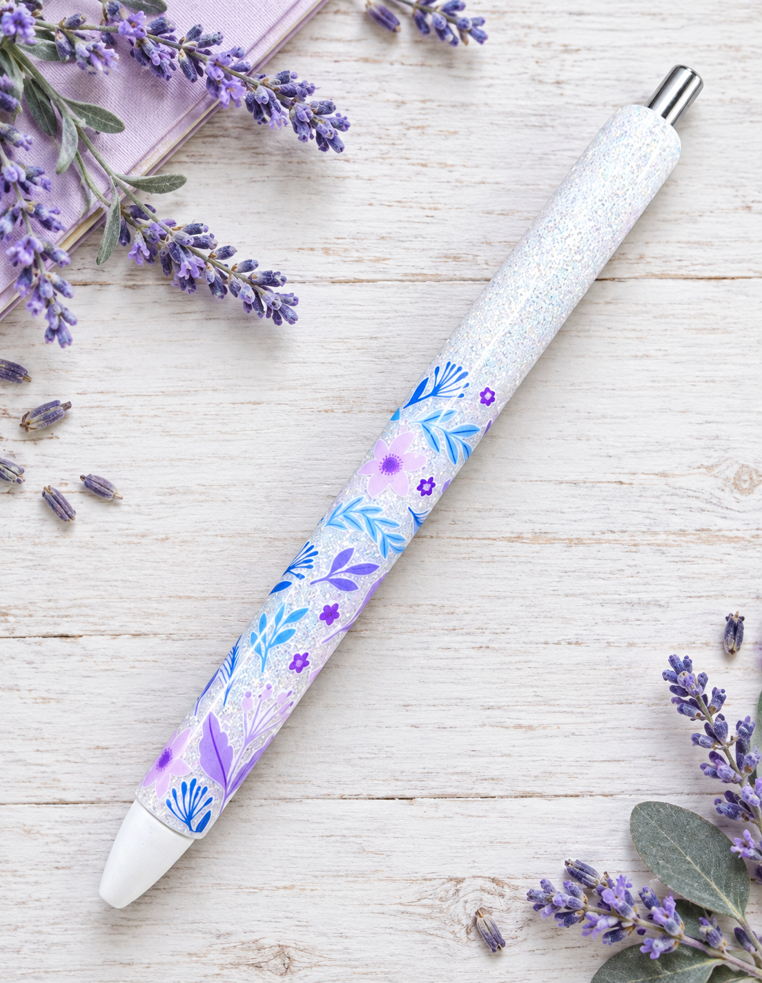 Handmade Flowers glitter pen with free refill 5