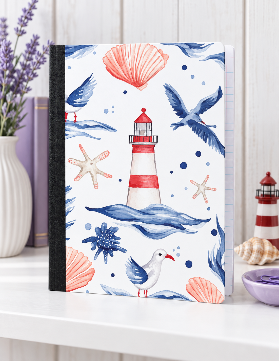 Decorative Vinyl Covered Composition Notebook LIGHTHOUSE