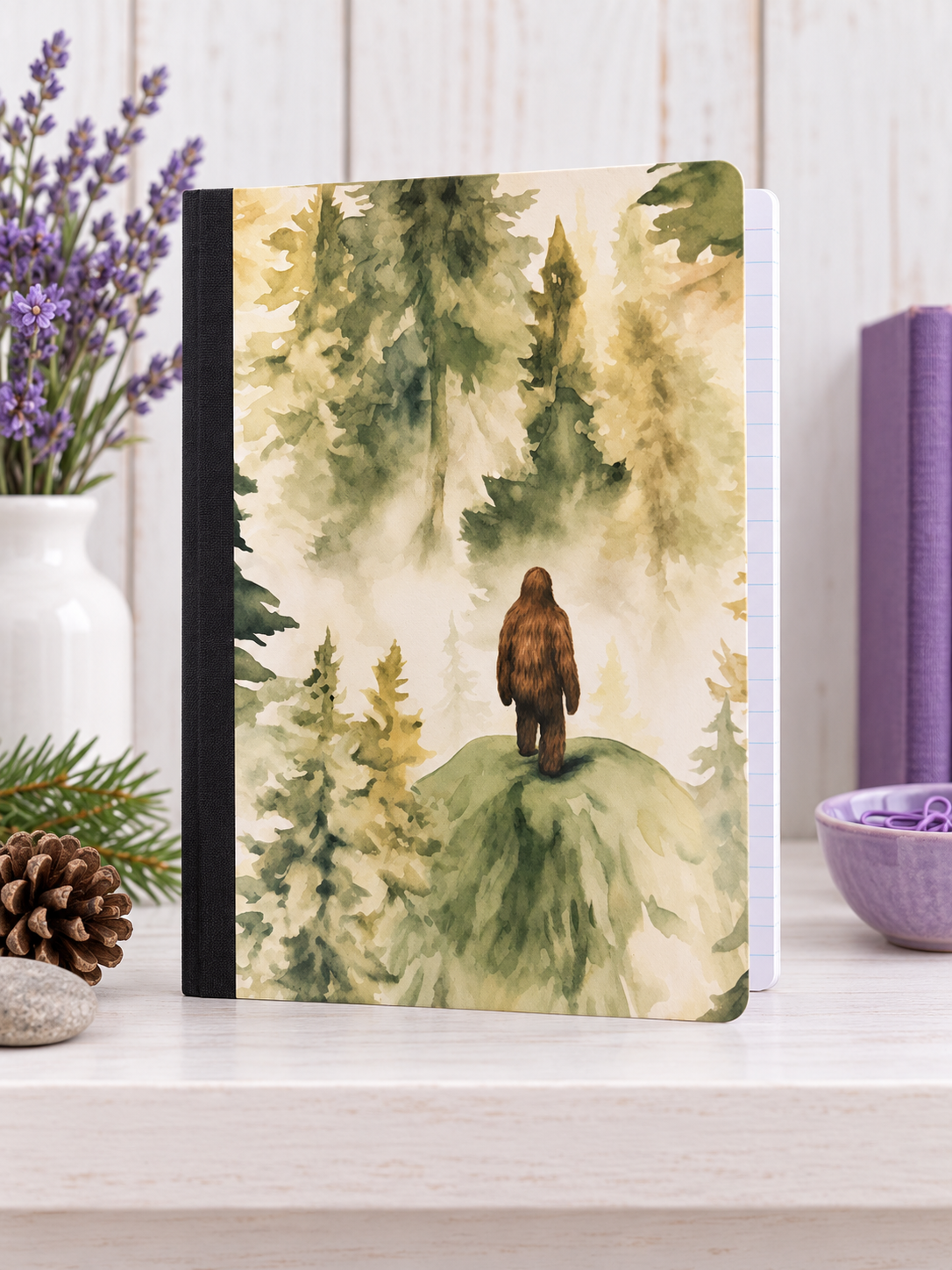 Decorative Vinyl Covered Composition Notebook Bigfoot Sasquatch Small