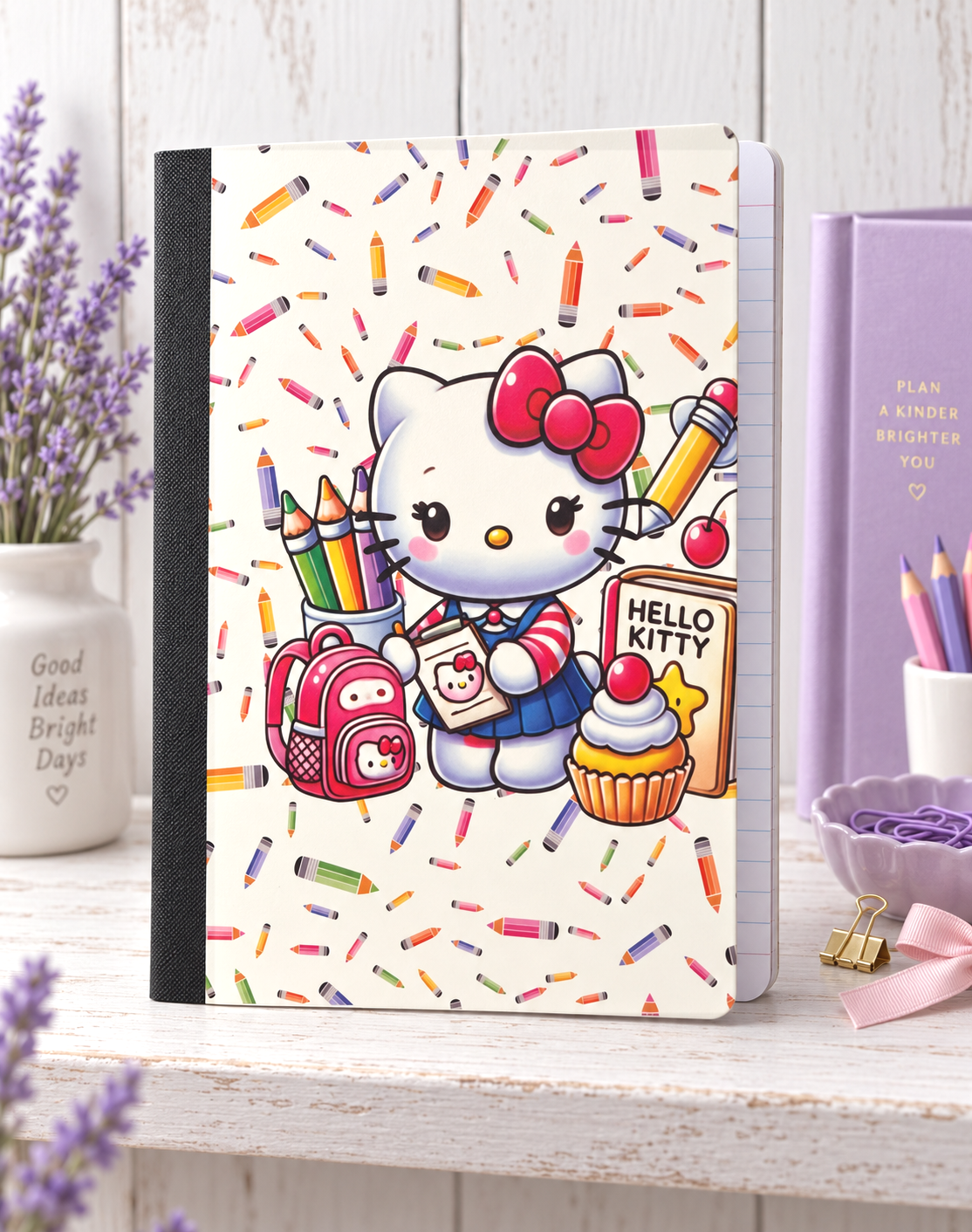 Decorative Vinyl Covered Composition Hello Kitty School