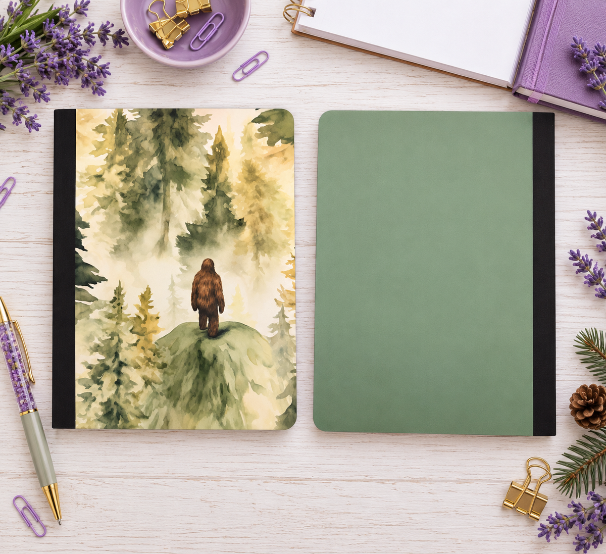 Decorative Vinyl Covered Composition Notebook Bigfoot Sasquatch Small
