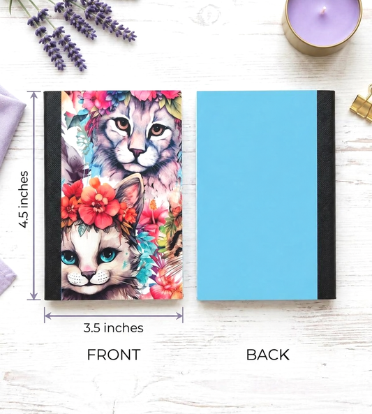Decorative Vinyl Covered MINIATURE Composition Notebook Cute Cats 1