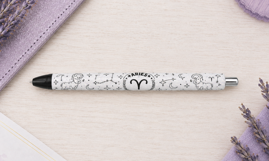 Custom Order Handmade Zodiac Sign full wrap glitter pen with free refill