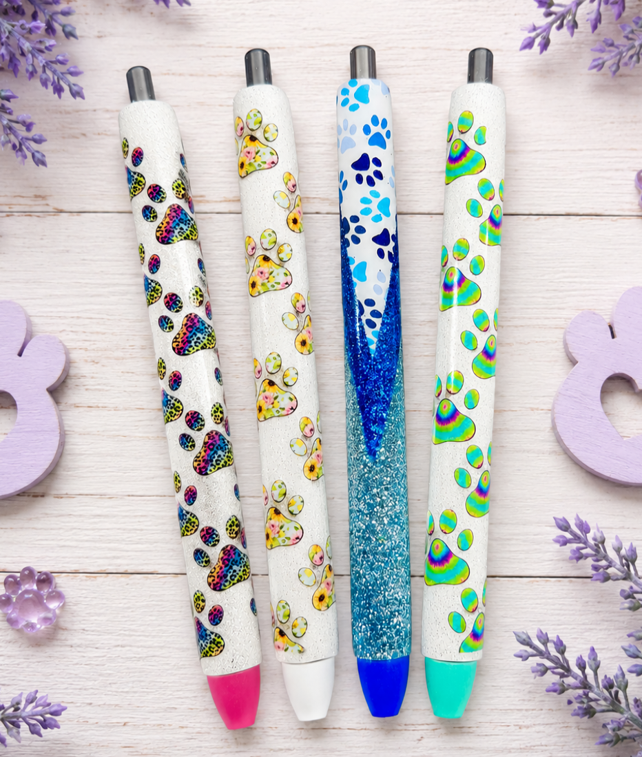 Handmade Sunflowers Dog Paws glitter pen with free refill