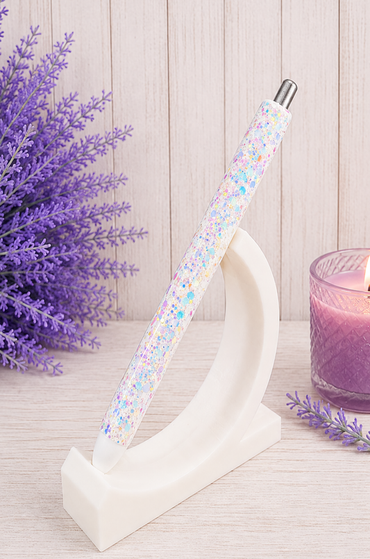 Handmade White Color Shift chunky glitter pen with free refill