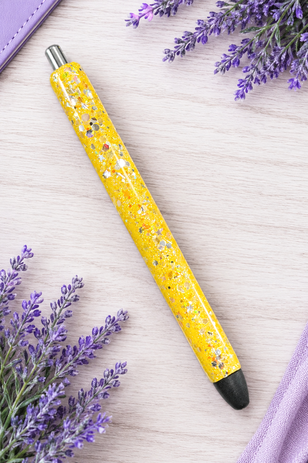 Handmade Red  Chunky glitter pen with free refill