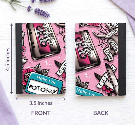 Decorative Vinyl Covered MINIATURE Composition Notebook Emo