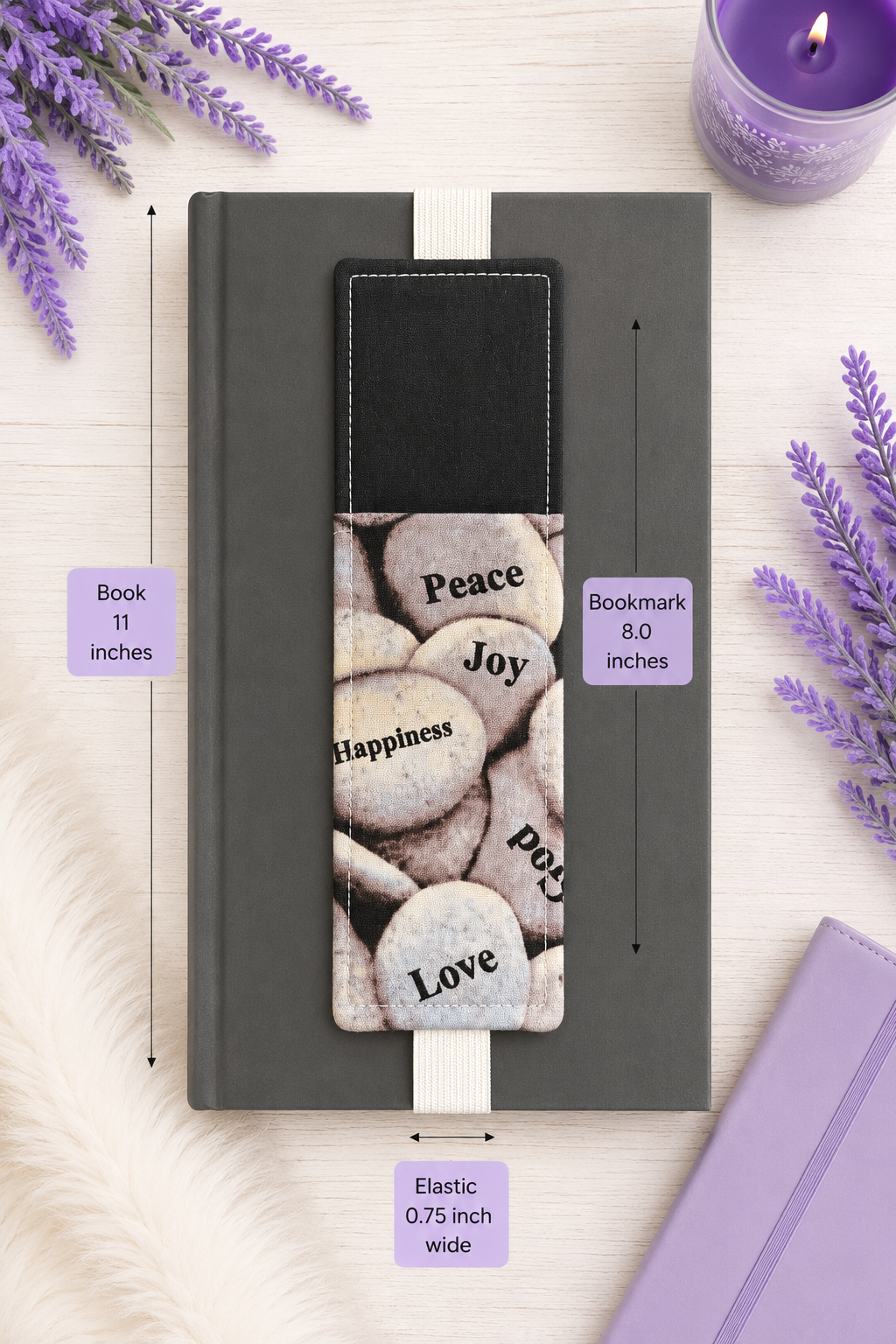 Handsewn Christian Fabric Bookmark with Accessory Pocket 2