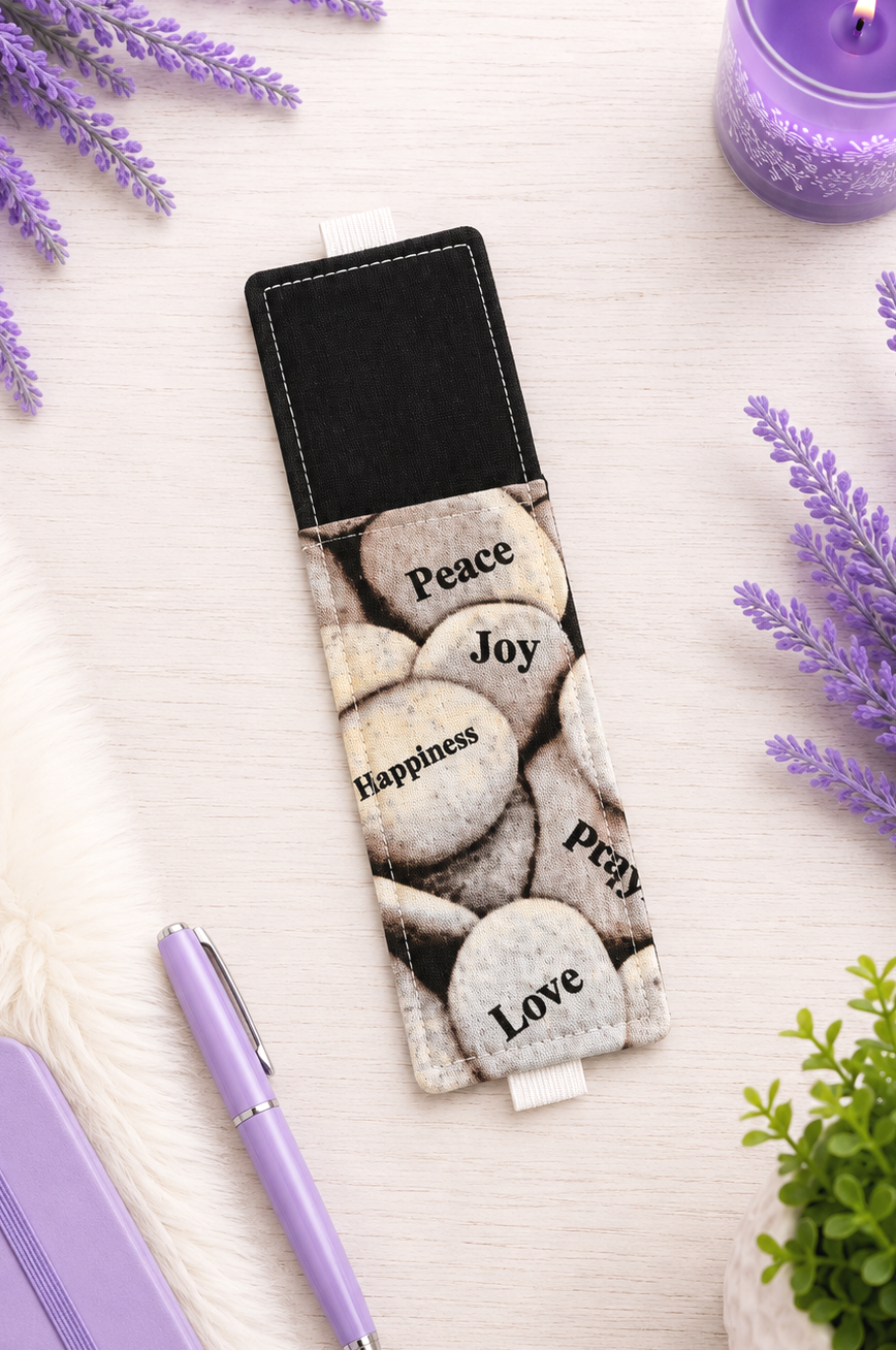 Handsewn Christian Fabric Bookmark with Accessory Pocket 2