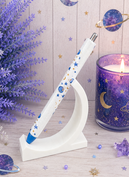 Handmade Planets and Space glitter pen with free refill