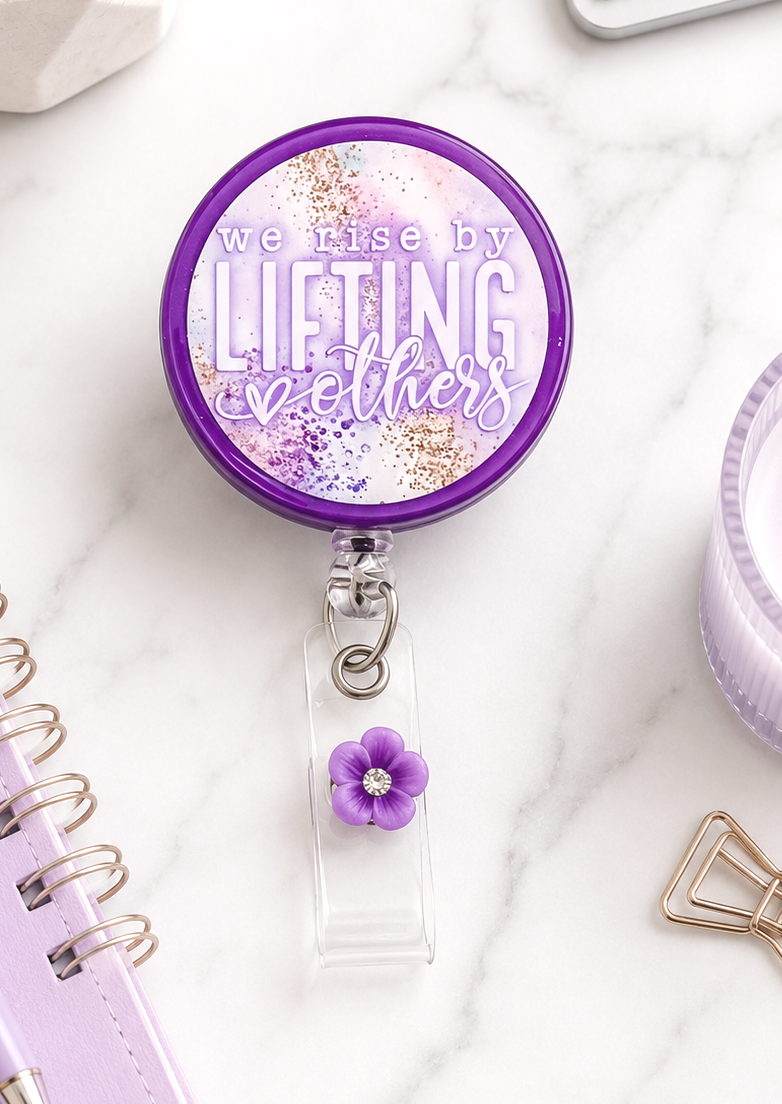 Handmade We Rise Badge Reel