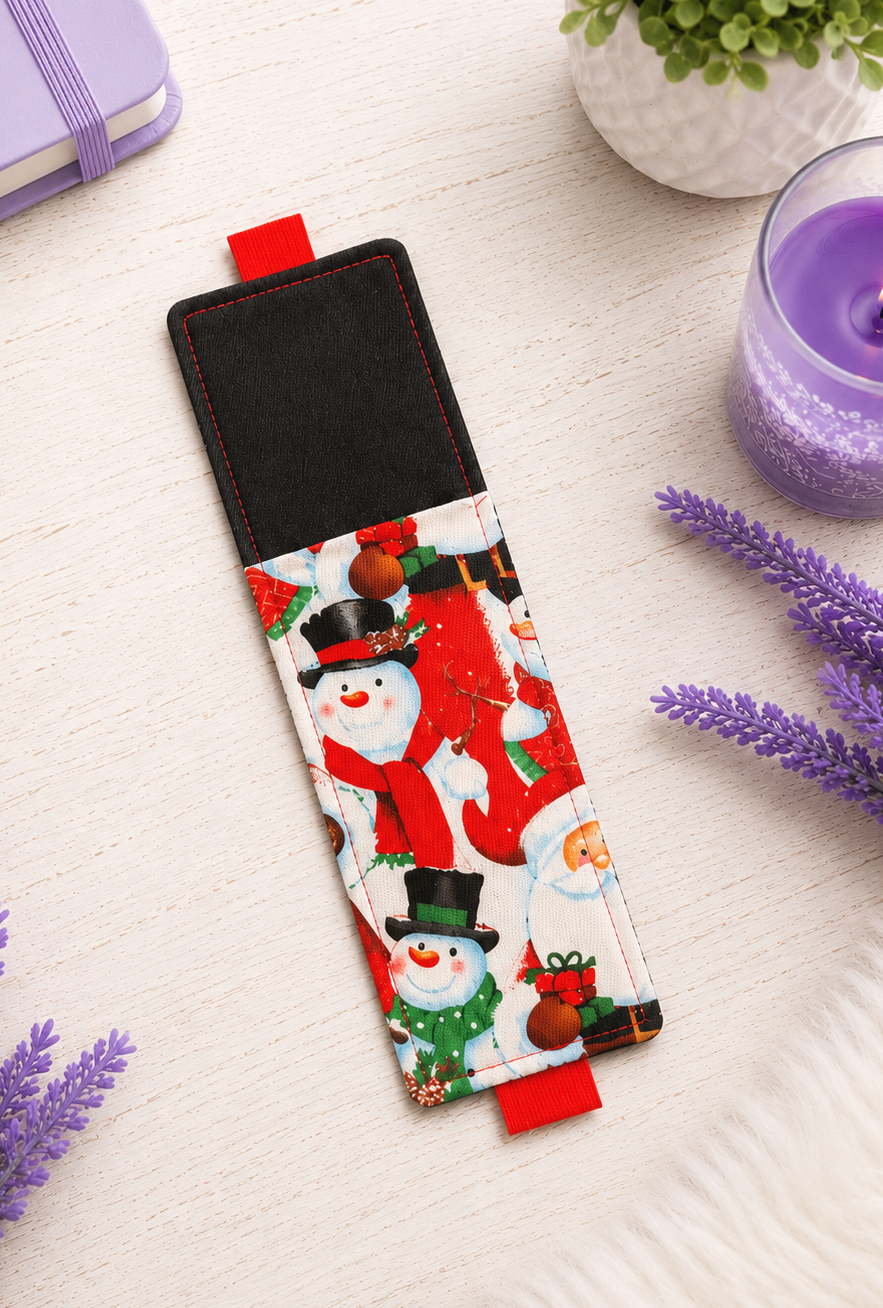 Handsewn Christmas Fabric Bookmark with Accessory Pocket