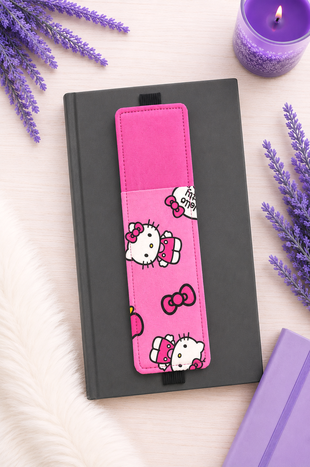 Handsewn H Kitty Fabric Bookmark with Accessory Pocket 2