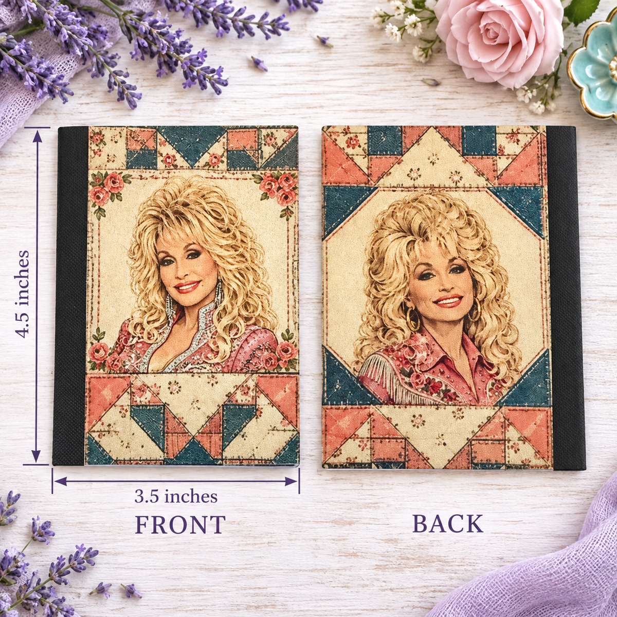 Decorative Vinyl Covered MINIATURE Composition Notebook Dolly