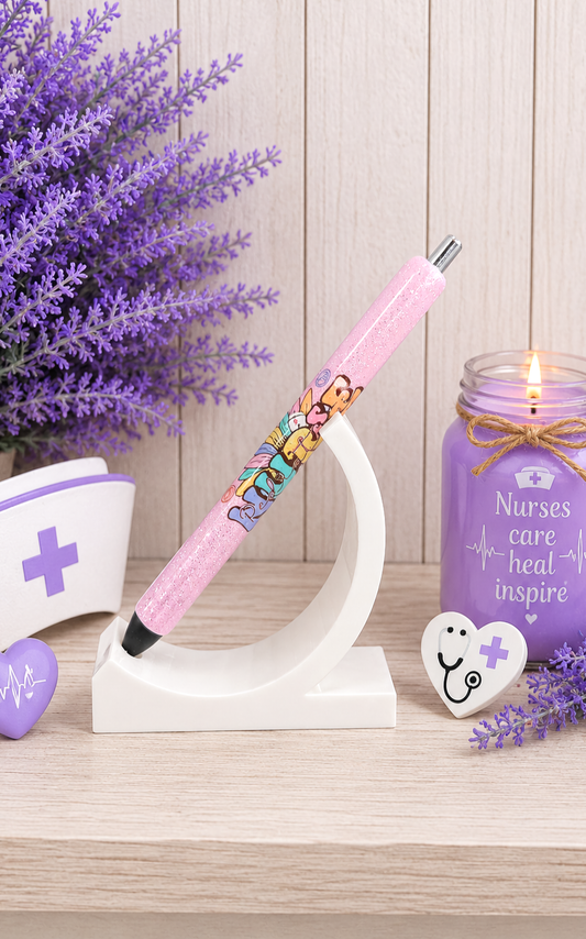 Handmade Pediatric Nurse glitter pen with free refill