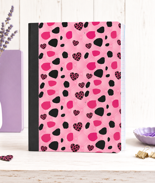 Decorative Vinyl Covered Composition Notebook Pink Leopard