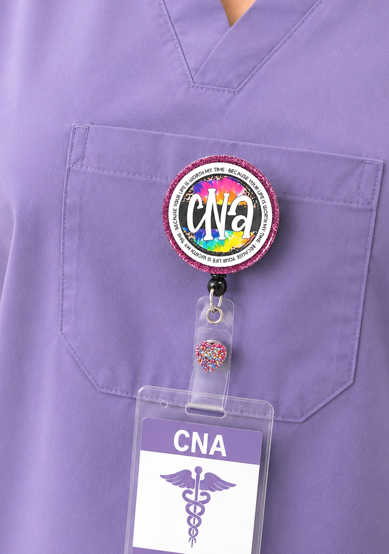 Handmade Rainbow CNA Badge Reel