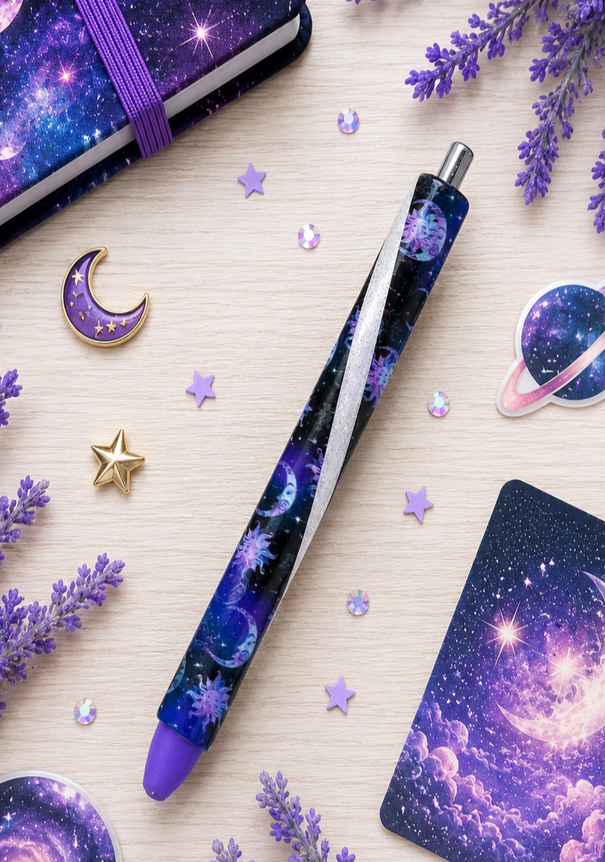 Handmade Moons and Stars glitter pen with free refill 3