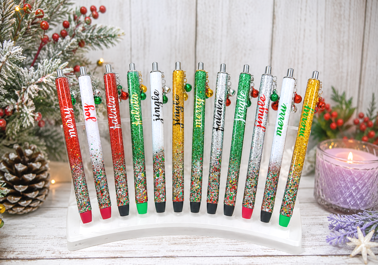Custom Order Handmade Jingle Bells pens with free refill