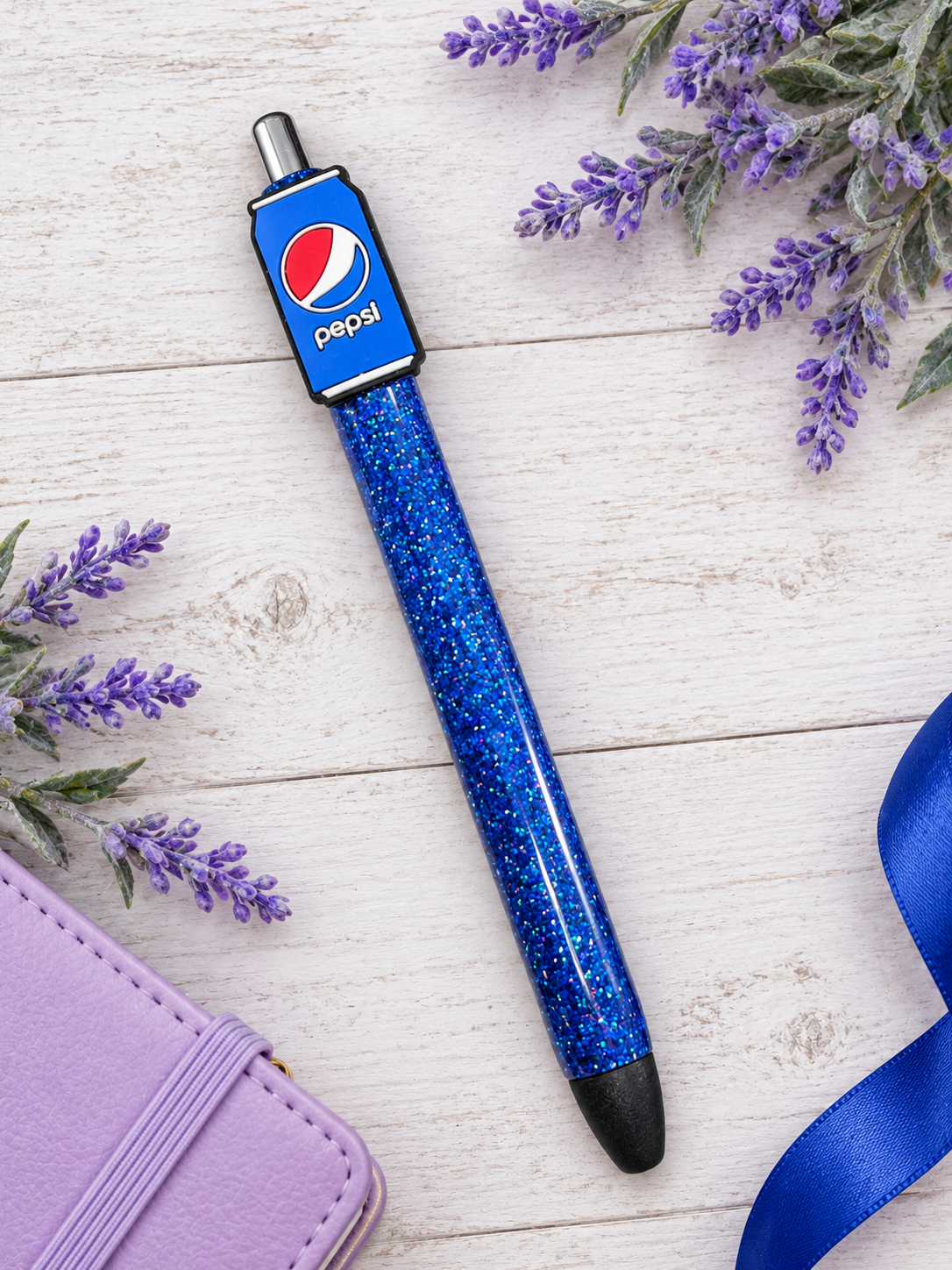 Handmade Pepsi glitter pen with free refill