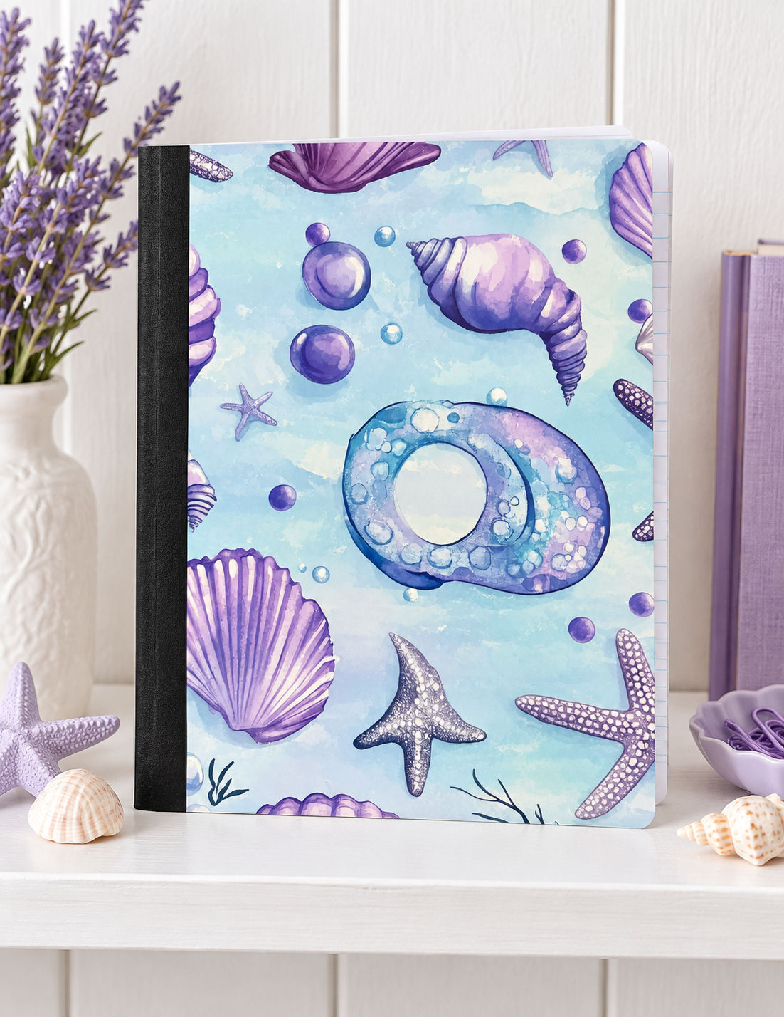 Decorative Vinyl Covered Composition Notebook BEACH