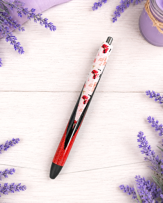 Handmade Christmas Bows glitter pen with free refill
