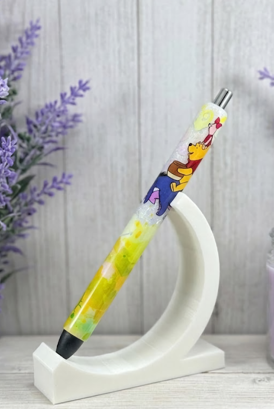 Handmade Pooh and Friends Wrap glitter pen with free refill
