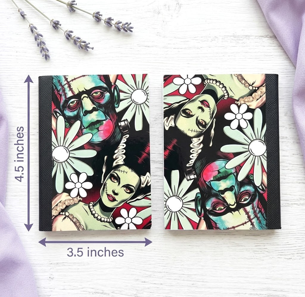 Decorative Vinyl Covered MINIATURE Composition Notebook Frankenstein