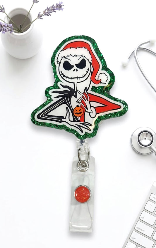 Handmade Christmas Jack Badge Reel