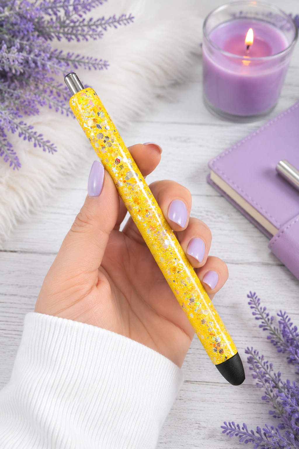Handmade Red  Chunky glitter pen with free refill
