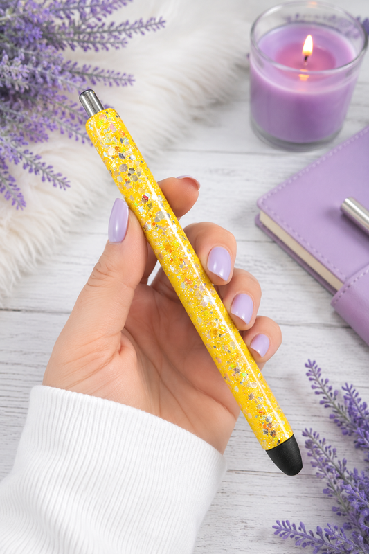 Handmade Red  Chunky glitter pen with free refill