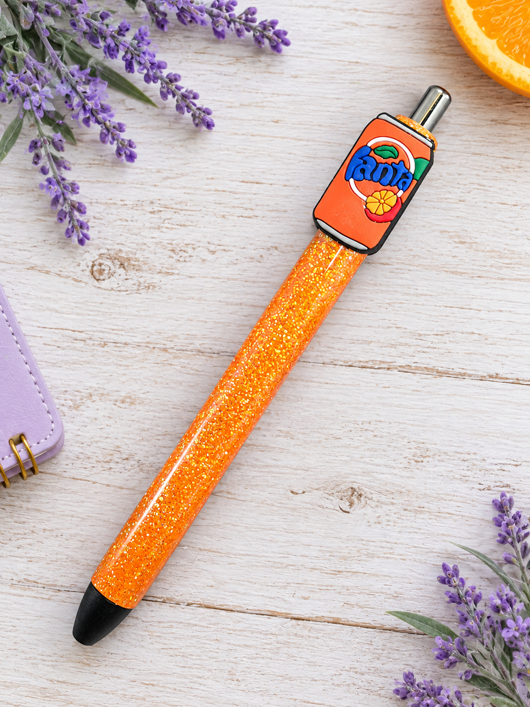 Handmade Sunkist glitter pen with free refill
