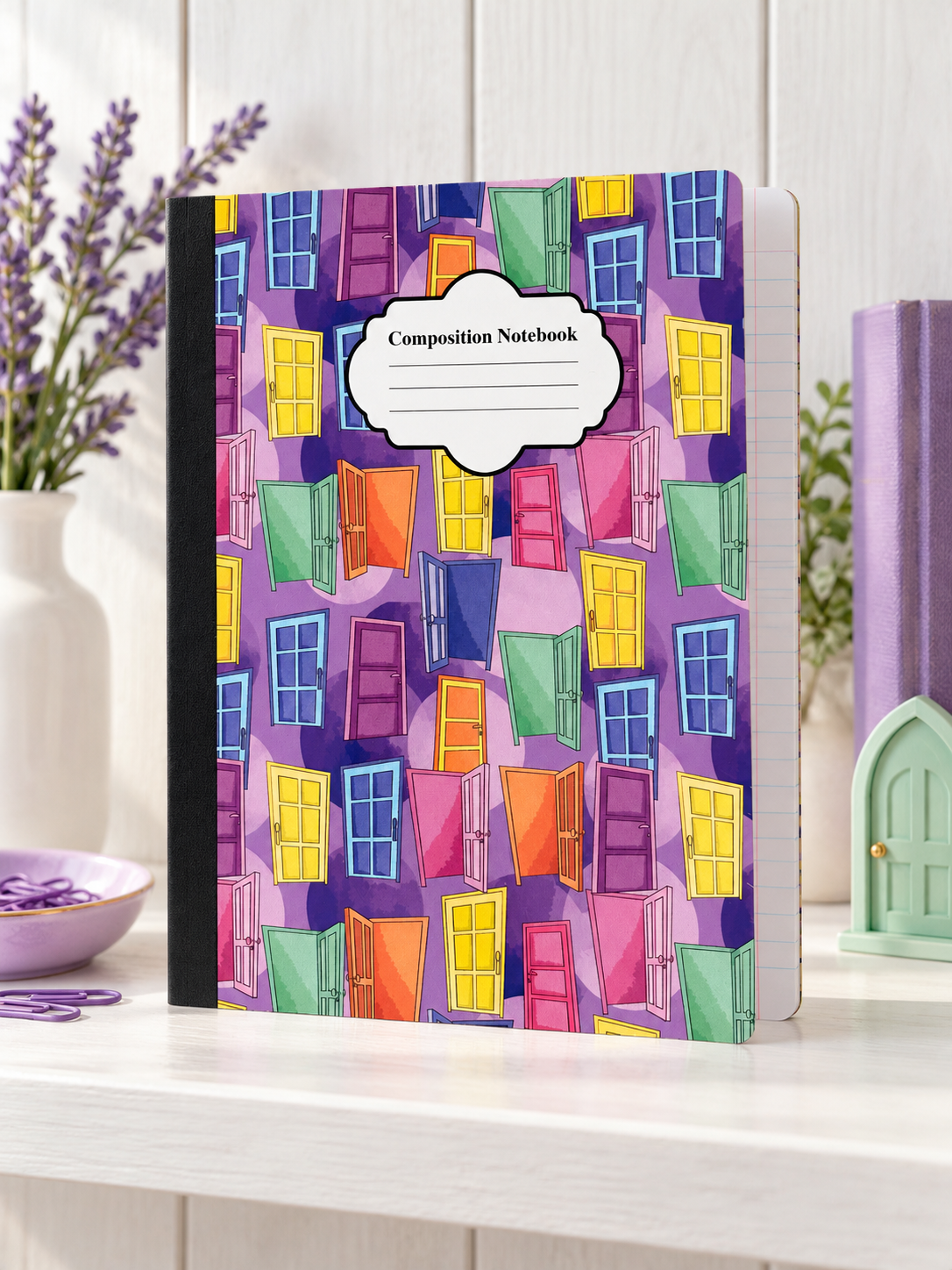 Decorative Vinyl Covered Composition Notebook Doors