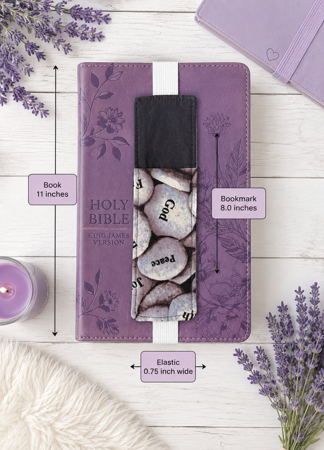 Handsewn Christian Fabric Bookmark with Accessory Pocket