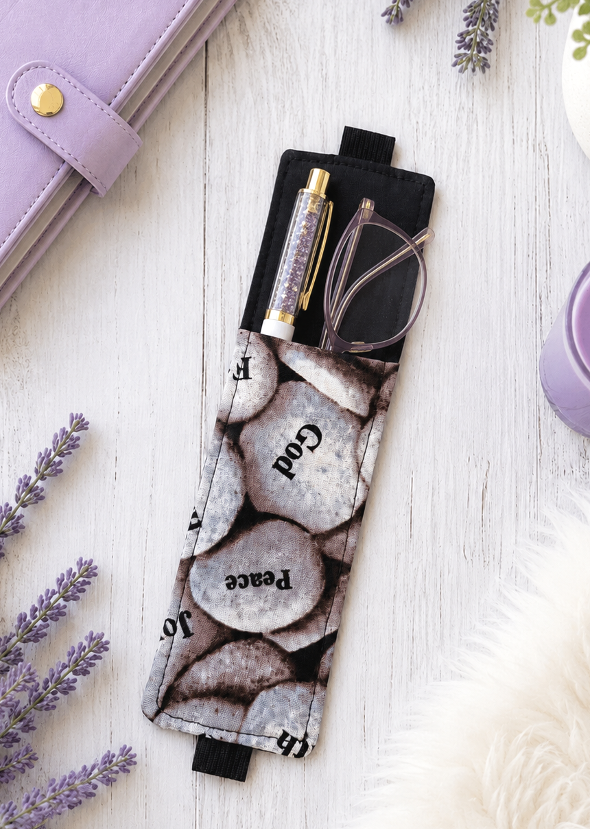Handsewn Christian Fabric Bookmark with Accessory Pocket