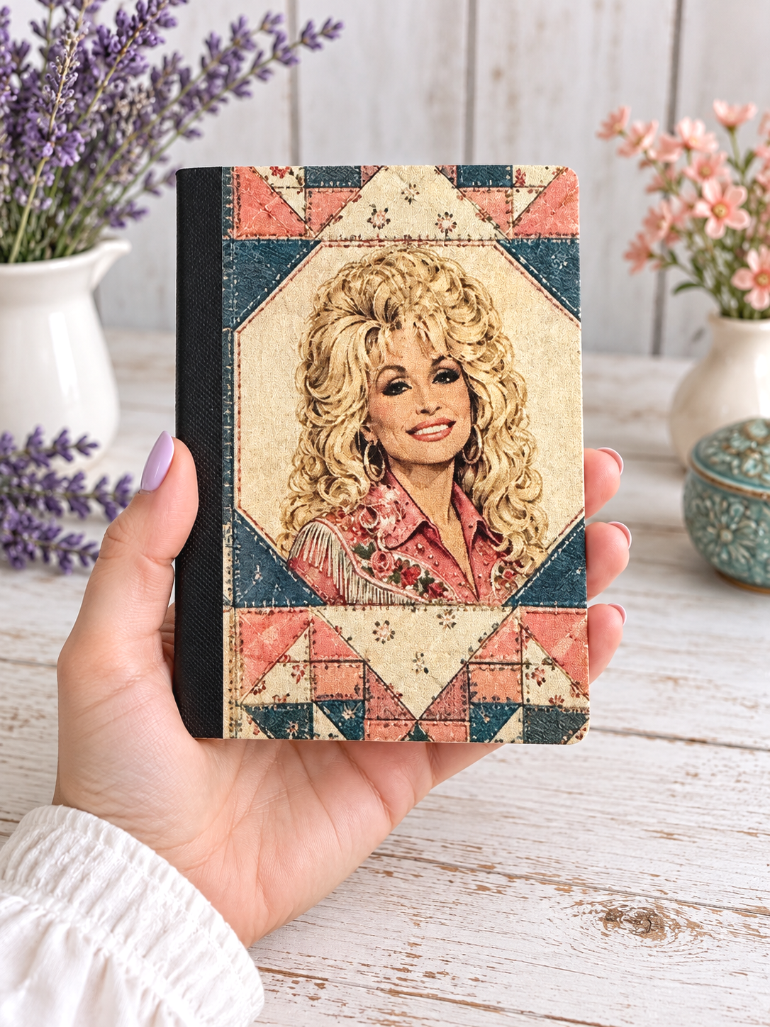 Decorative Vinyl Covered MINIATURE Composition Notebook Dolly