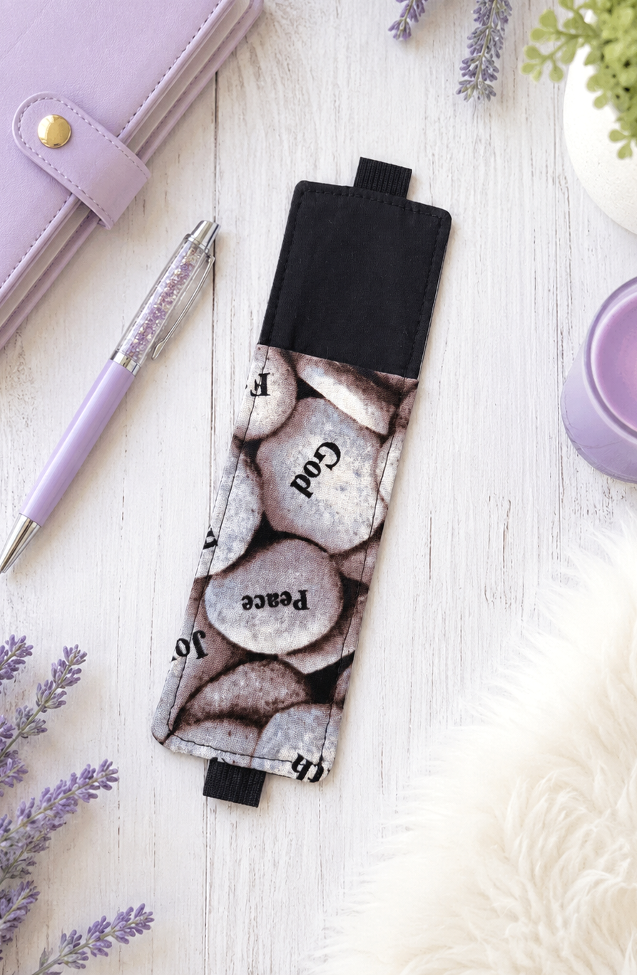 Handsewn Christian Fabric Bookmark with Accessory Pocket