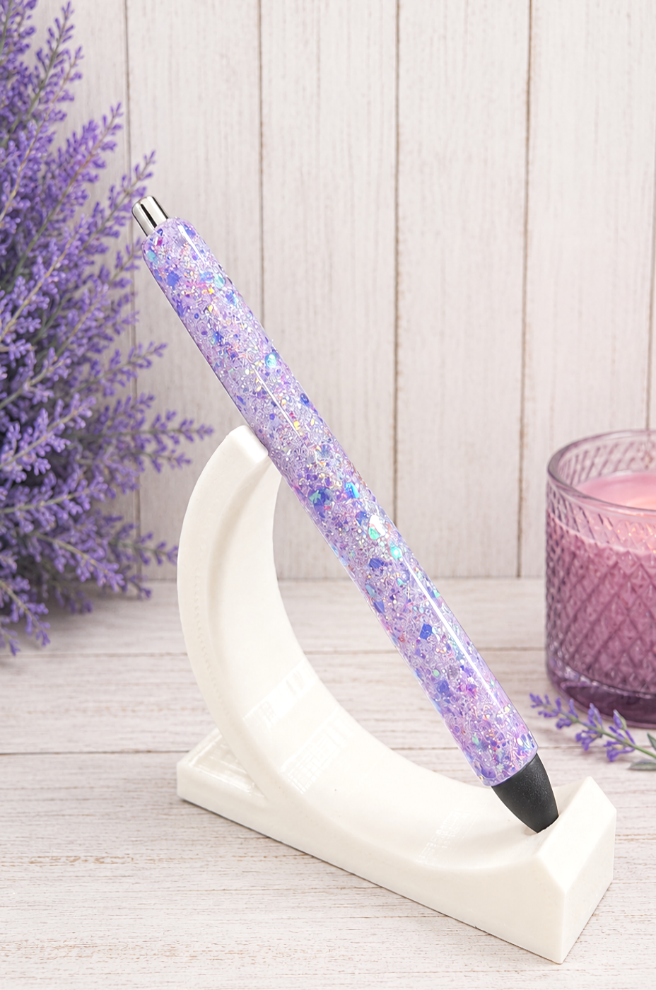 Handmade Lavender Color Shift chunky glitter pen with free refill