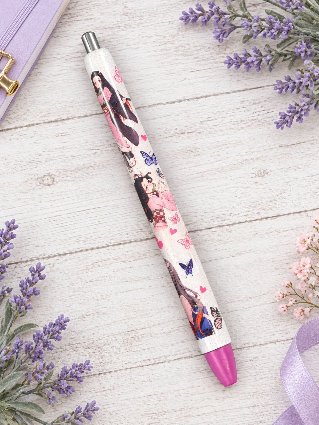 Handmade Dragon Slayer Anime glitter pen with free refill