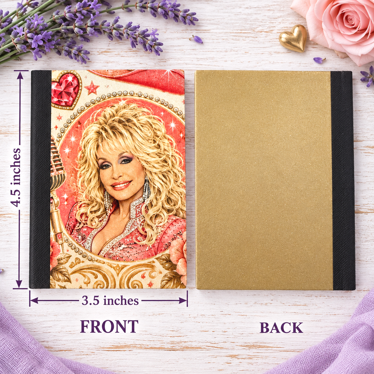 Decorative Vinyl Covered MINIATURE Composition Notebook Dolly