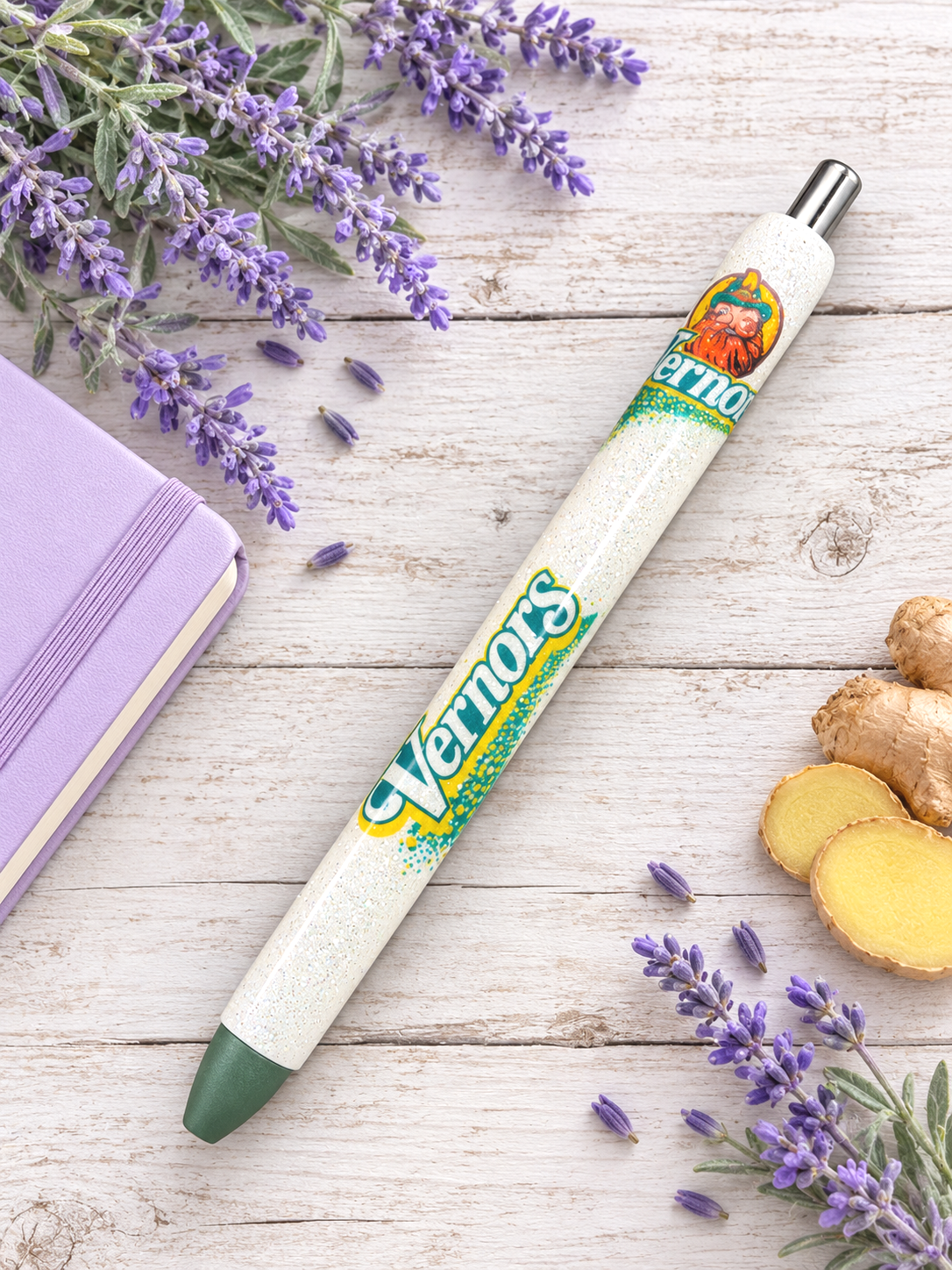 Handmade Vernors glitter pen with free refill