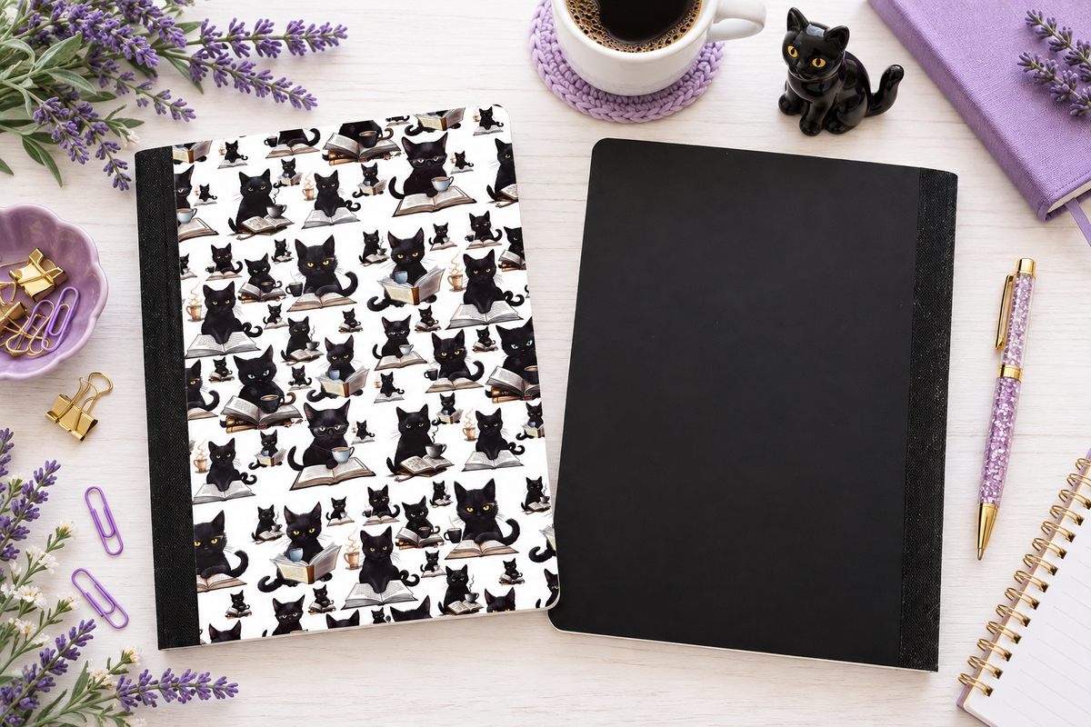 Decorative Vinyl Covered Composition Notebook Black Cats 2